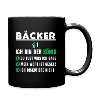 Cadeau de boulanger - je suis le roi - Mug uni - noir - Droite