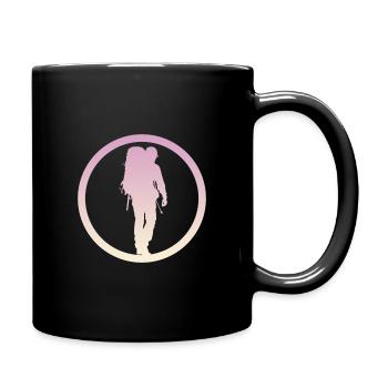 Backpacking Wanderer Wanderer - Tasse einfarbig - Schwarz - Rechts