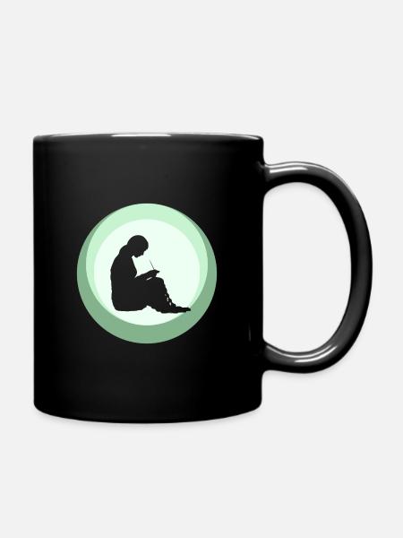 Häkeln Nadel Wolle - Tasse einfarbig - Schwarz