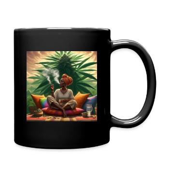 tee-shirt smoke girl - Mug uni - noir - Droite
