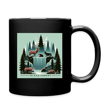 Faune et cascade de la Forêt-Noire - Mug uni - noir - Droite