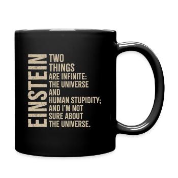 Einstein Universe vs Human Stupidity - Full Colour Mug - black - Right