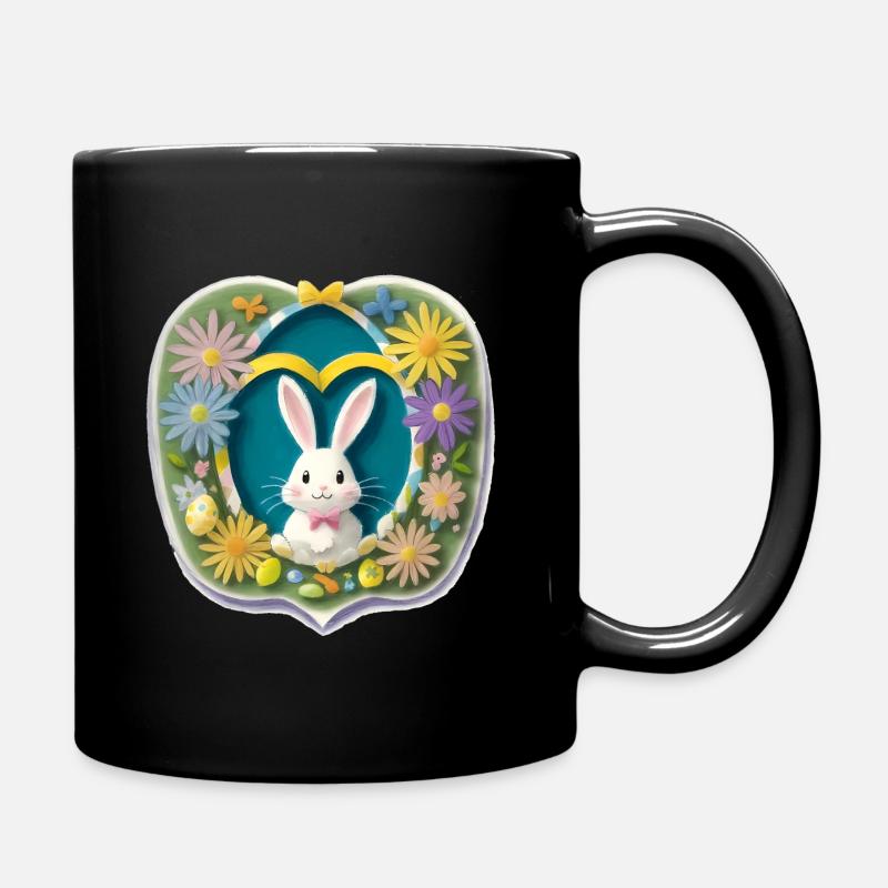 Easter Bunny Easter Motif - Full Colour Mug - black