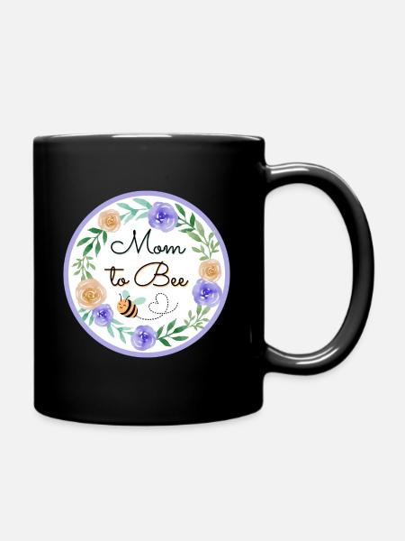Mom To Bee. Mother's Day Puns. - Full Colour Mug - black