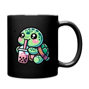 Bubble Tea Turtle Boba Tea Kawaii Gift - Full Colour Mug - black - Right