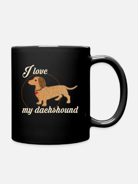 I Love My Dachshound Dackelfreund - Tasse einfarbig - Schwarz