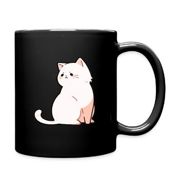 eine traurige Katze - Tasse einfarbig - Schwarz - Rechts
