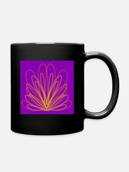 Geometrische Lotusblume - Tasse einfarbig - Schwarz
