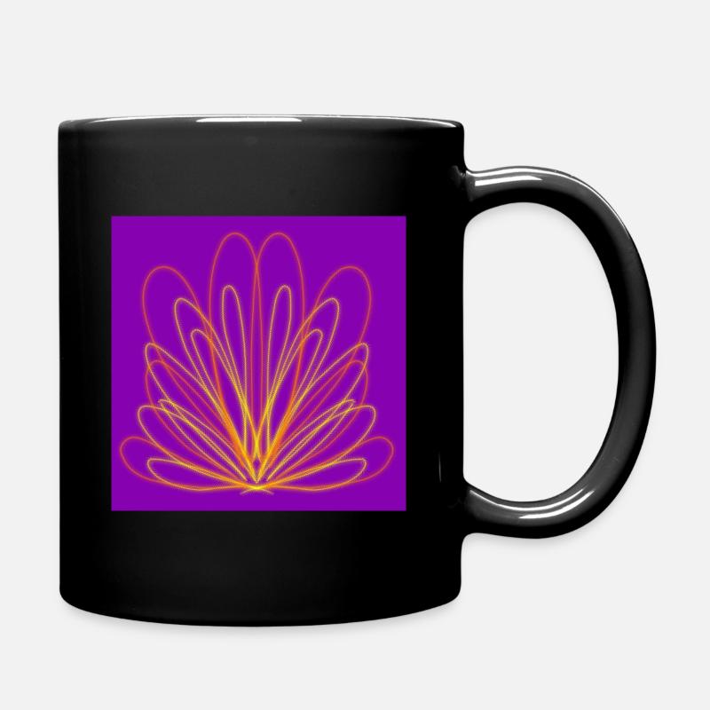 Geometrische Lotusblume - Tasse einfarbig - Schwarz