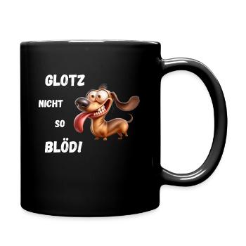 Don't stare so stupidly! Dachshund - Full Colour Mug - black - Right