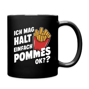 Frites, frites, restauration rapide - Mug uni - noir - Droite