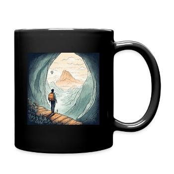 Wandern in anderen Welten - Tasse einfarbig - Schwarz - Rechts