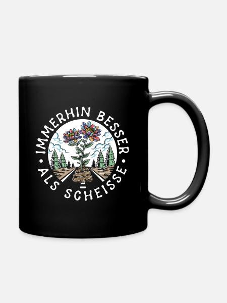 At least better than shit light on dark - Full Colour Mug - black