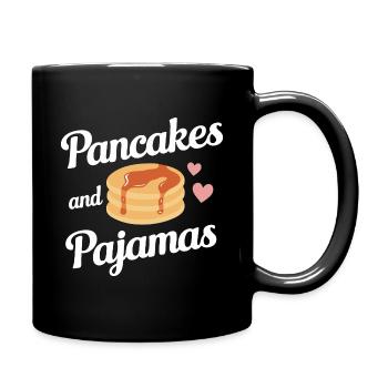 Pancakes Frühstück Essen Pancake - Tasse einfarbig - Schwarz - Rechts