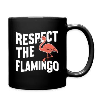 Flamingo Tier Rosa - Tasse einfarbig - Schwarz - Rechts