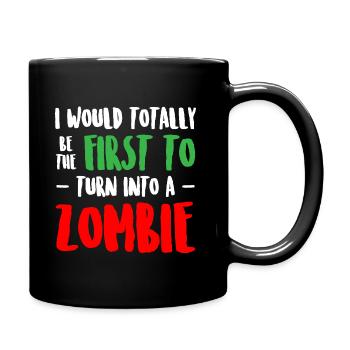 Funny Zombie - Tasse einfarbig - Schwarz - Rechts