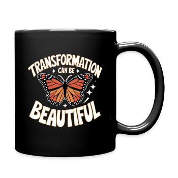 Schmetterling Monarchfalter Bunt Schmetterlinge - Tasse einfarbig - Schwarz - Rechts