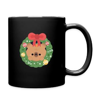 Capybara Weihnachten - Tasse einfarbig - Schwarz - Rechts