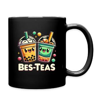 Bubble Tea beste Freunde, beste Freundinnen - Tasse einfarbig - Schwarz - Rechts