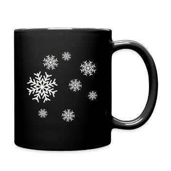 Schneeflocken - Tasse einfarbig - Schwarz - Rechts