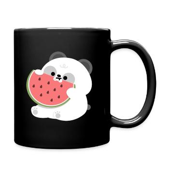 Panda Pastèque - Mug uni - noir - Droite
