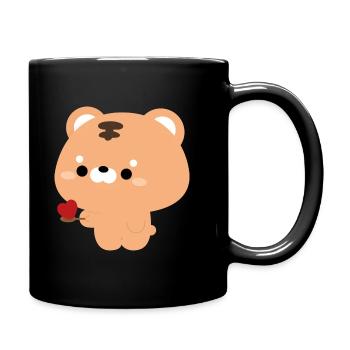 Tiger Feeding Love - Full Colour Mug - black - Right