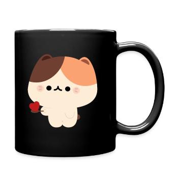 Chat Tortie nourrissant l’amour - Mug uni - noir - Droite