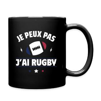 Je Peux Pas J'ai Rugby Humour Cadeau - Mug uni - noir - Droite