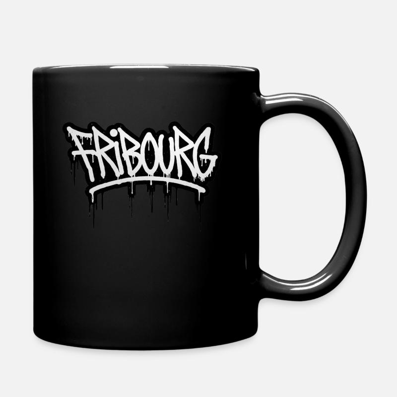 Fribourg Day Graffiti - Full Colour Mug - black
