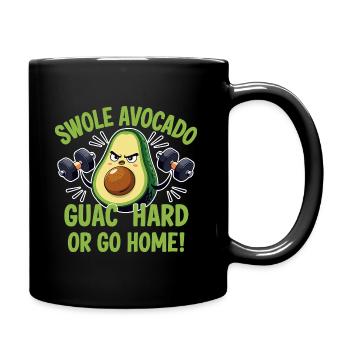 Swole Avocado Fitness Humor - Tasse einfarbig - Schwarz - Rechts