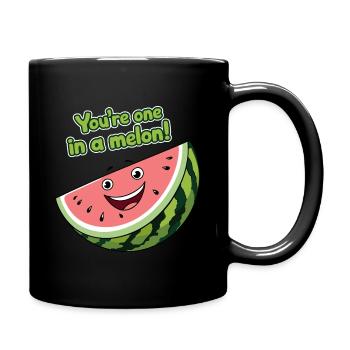 Lustige Wassermelone - You're One in a Melon! - Tasse einfarbig - Schwarz - Rechts