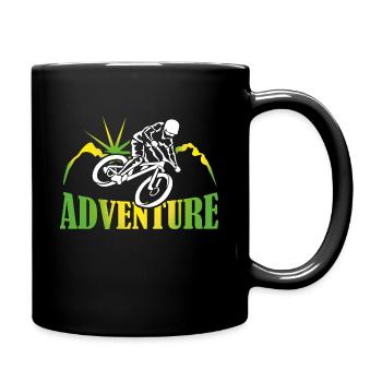 MTB Downhill Fahrradtour Bike Adventure - Tasse einfarbig - Schwarz - Rechts
