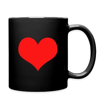 Ein rotes Herz - Tasse einfarbig - Schwarz - Rechts
