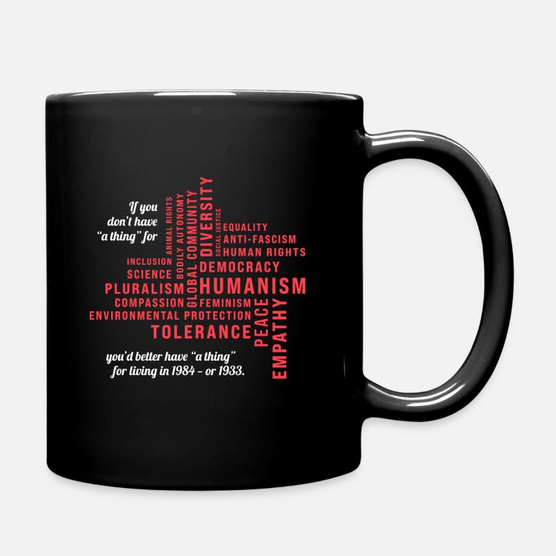 Für demokratische Werte einstehen - Tasse einfarbig - Schwarz