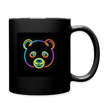 Panda Toby gives the world a happy smile - Full Colour Mug - black - Right