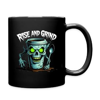Rise and Grind - Spooky Coffee Mug - Full Colour Mug - black - Right