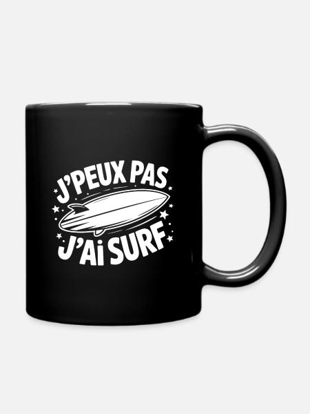 J’peux pas, j’ai surf – T-shirt humour surfeur pas - Mug uni - noir
