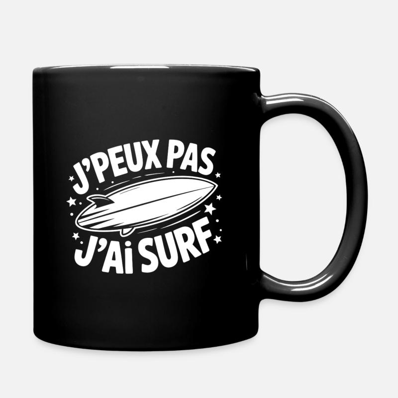 J’peux pas, j’ai surf – T-shirt humour surfeur pas - Mug uni - noir