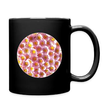 Herbstannemonen Blüten Blumenkreis Rose Punkt - Tasse einfarbig - Schwarz - Rechts