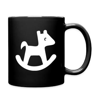 Silhouette de cheval à bascule - Mug uni - noir - Droite