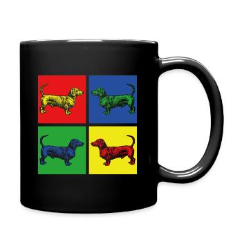 Dackel Hunde - Tasse einfarbig - Schwarz - Rechts