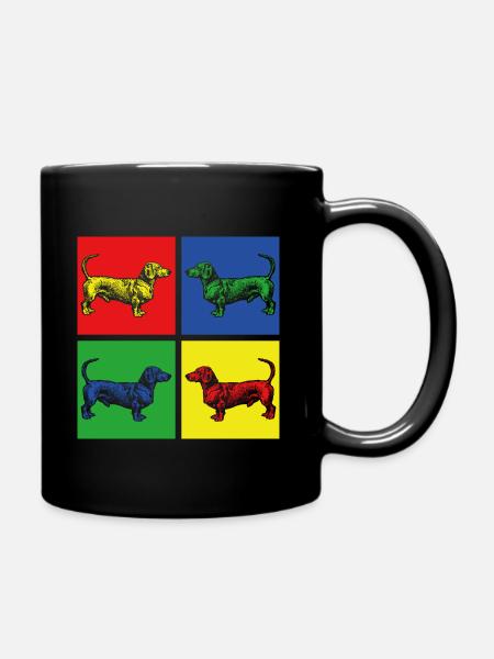 Dackel Hunde - Tasse einfarbig - Schwarz