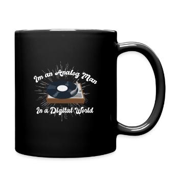 MUSIK / AUFZEICHNUNGSSPIELER: Analoger Mann - Tasse einfarbig - Schwarz - Rechts