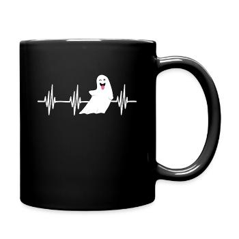 Fantôme de battement de coeur de Halloween - Mug uni - noir - Droite