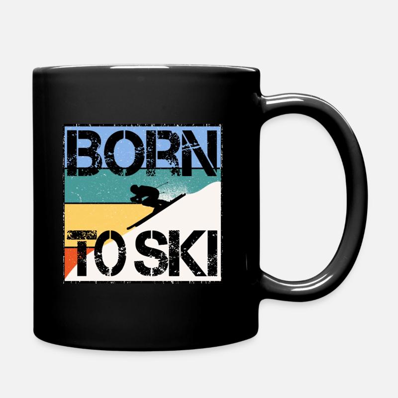 Born to Ski Geschenk - Tasse einfarbig - Schwarz