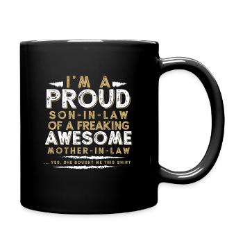 Je suis un fils fier dans la loi d'une mère drôle et flippante - Mug uni - noir - Droite