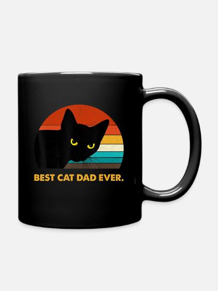 Beste kat papa ooit Vintage heren T-shirt zwarte kat - Mok uni - zwart
