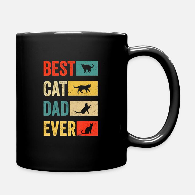 Best Cat Dad Ever Cat Lovers Cat Dad Fabulous - Full Colour Mug - black