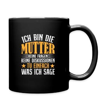 Mutter und Kind Motiv T Shirt 10 - Tasse einfarbig - Schwarz - Rechts