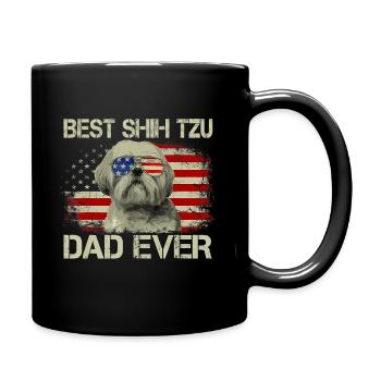 Mens Best Shih Tzu Dad Ever Tshirt Dog Lover - Full Colour Mug - black - Right